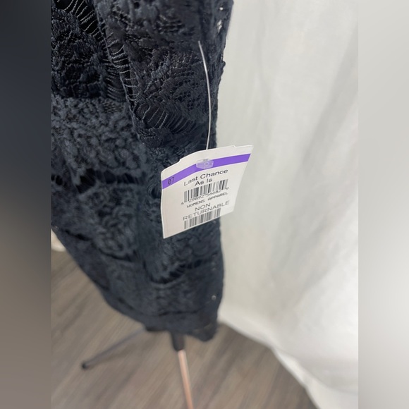 Wishlist Apparel Sleeveless Halter Lace Black Mini Dress Size Medium NWT - Picture 9 of 14